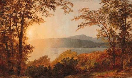 Jasper Cropsey Sunset, Hudson River oil painting image